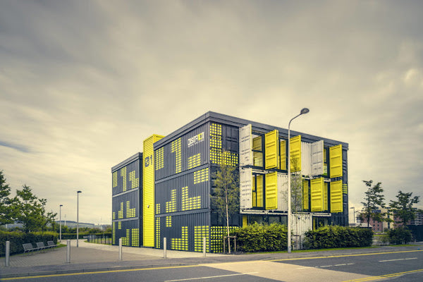 District 10 Industrial Aesthetic Shipping Container Office Building