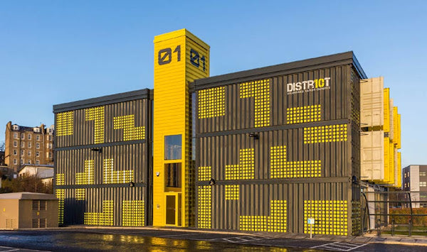 District 10 Industrial Aesthetic Shipping Container Office Building