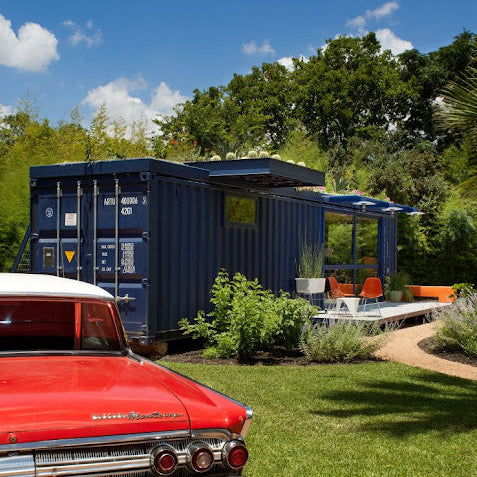 Shipping Container House with Green Roof, San Antonio, Texas