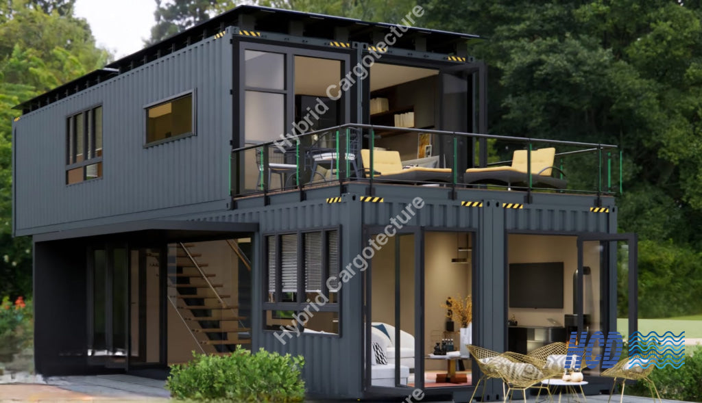 Luxurious 3-Bedroom 2-Storey Container House With Private Decks