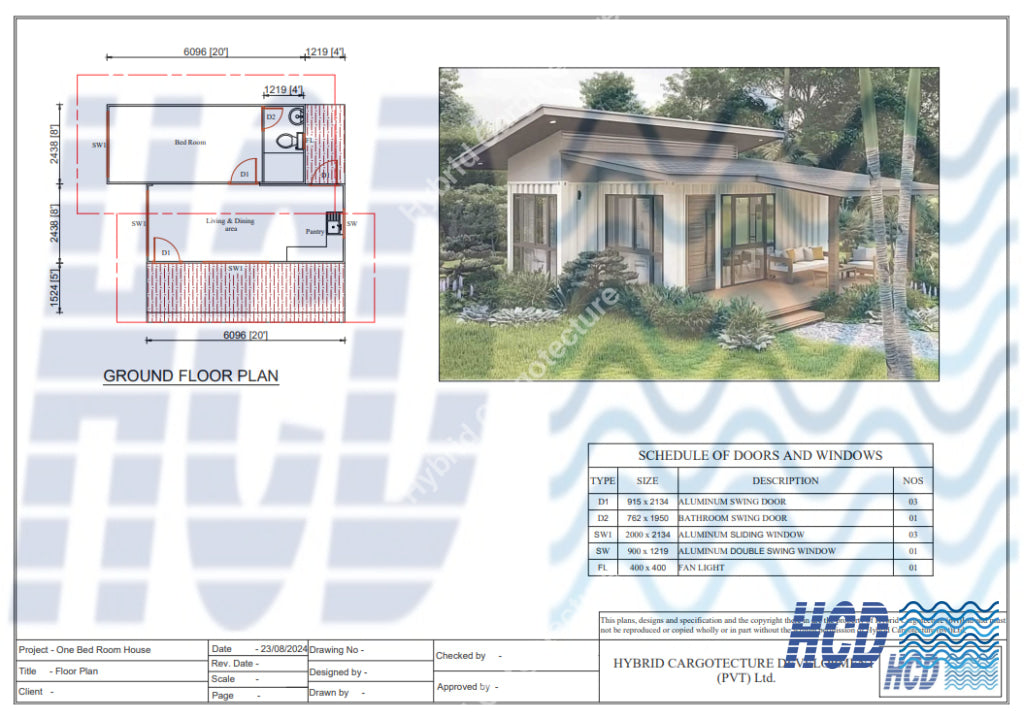 1-Bedroom Container House Plan: Modern Living In 2 Twenty-Foot Containers