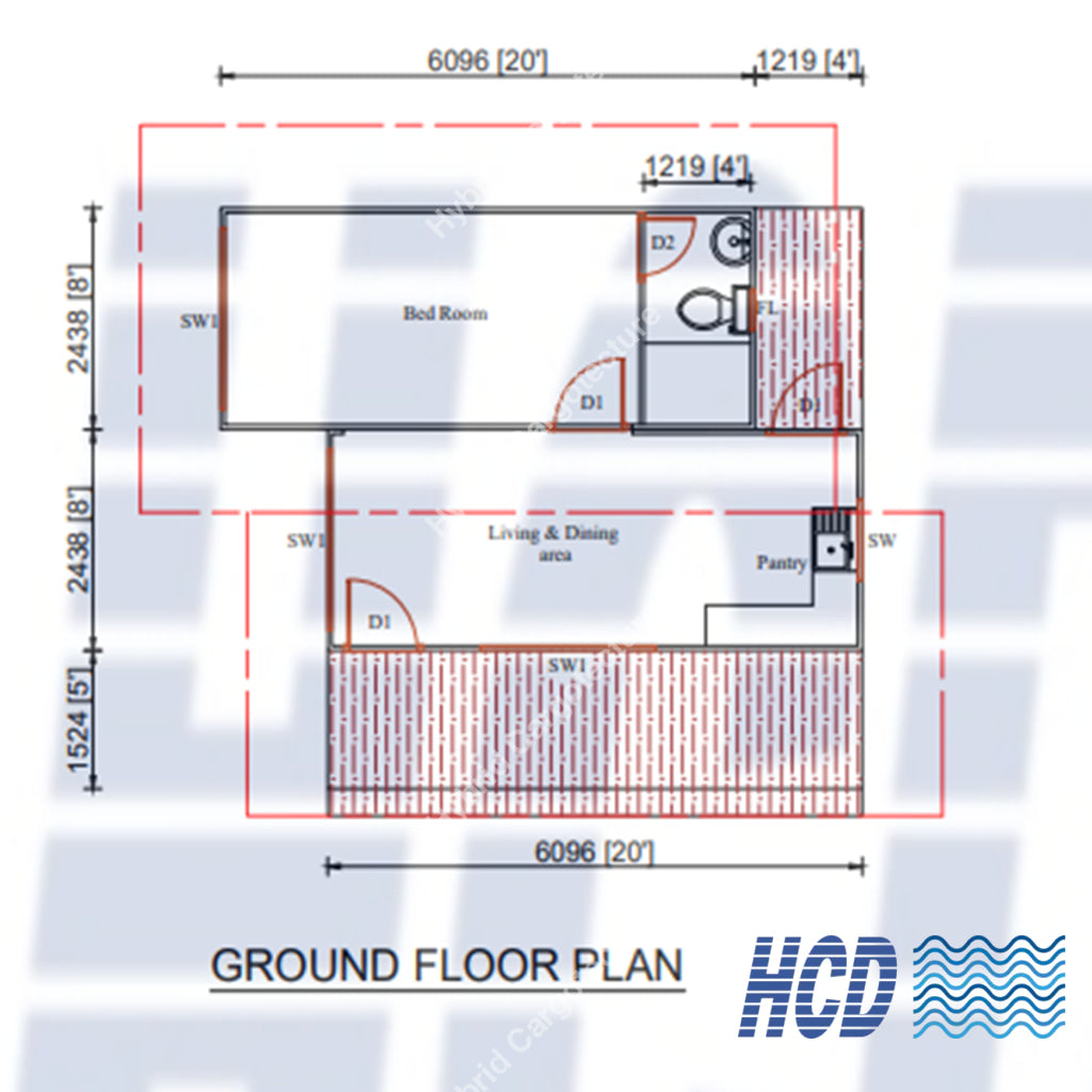 1-Bedroom Container House Plan: Modern Living In 2 Twenty-Foot Containers