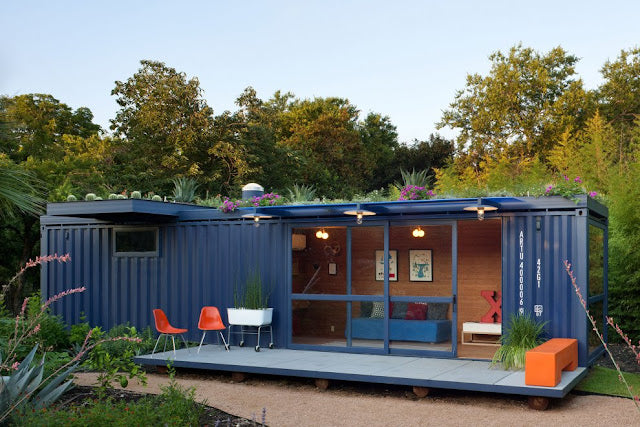 Shipping Container House with Green Roof, San Antonio, Texas
