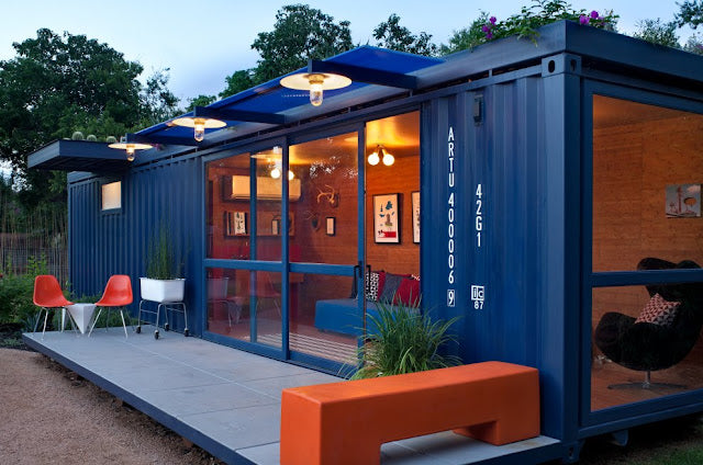 Shipping Container House with Green Roof, San Antonio, Texas