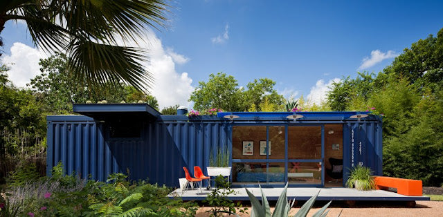 Shipping Container House with Green Roof, San Antonio, Texas