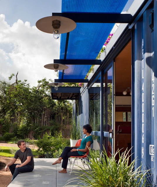 Shipping Container House with Green Roof, San Antonio, Texas
