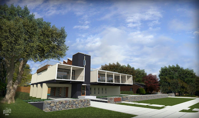 PV14 - Two-Story Three-Bedroom Shipping Container Residence, Dallas, Texas