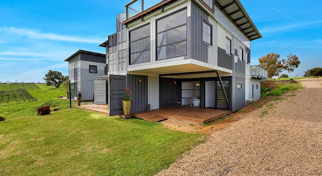 Shipping Container Hotel – California Road at Inkwell Wines, South Australia