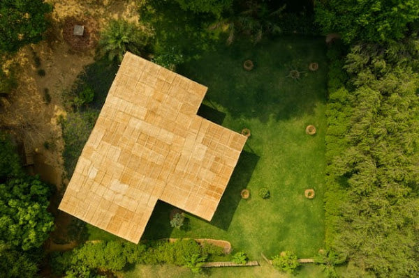 Shipping Container Home with Woven Bamboo Roof and Personal Gym, Aravali Hills, India
