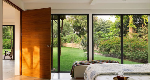 Shipping Container Home with Woven Bamboo Roof and Personal Gym, Aravali Hills, India