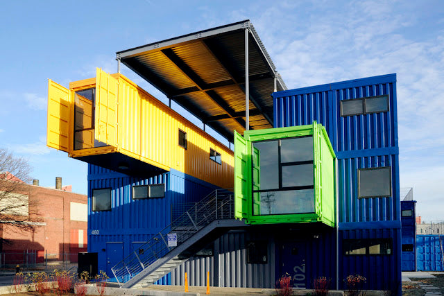 All-Electric Shipping Container Office Complex - Rhode Island, USA.