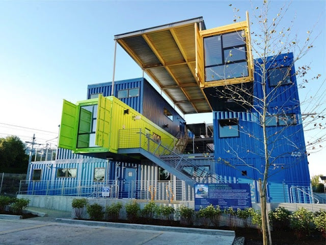 All-Electric Shipping Container Office Complex - Rhode Island, USA.