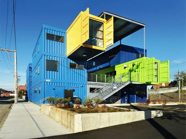 All-Electric Shipping Container Office Complex - Rhode Island, USA.
