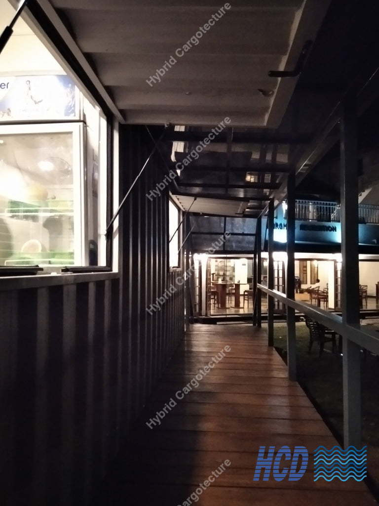 Raised deck and customer approach along the HCD BRC Club café