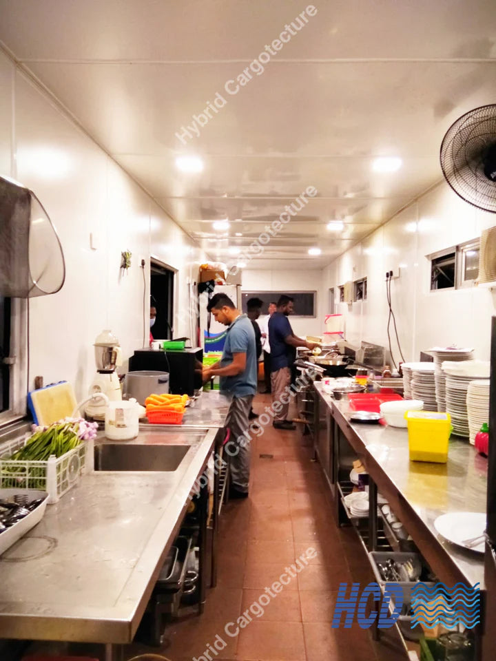HCD BRC Club commercial kitchen in active food preparation
