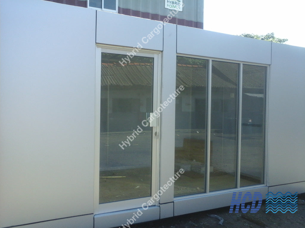 Exterior Cladded Hybrid Office - Hybrid Cargotecture Development | We are Sri Lanka’s #1 innovative supplier in shipping container and civil building solutions, hybrid hotels, hybrid homes, shipping container homes, including office containers, shipping container office, ISO containers, shipping container conversion and steel fabricated boxes..