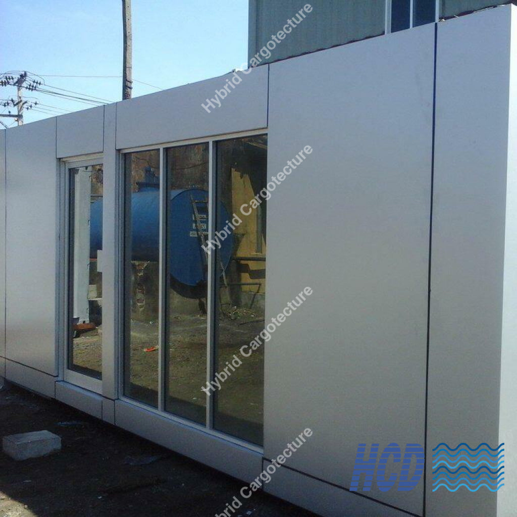 Exterior Cladded Hybrid Office - Hybrid Cargotecture Development | We are Sri Lanka’s #1 innovative supplier in shipping container and civil building solutions, hybrid hotels, hybrid homes, shipping container homes, including office containers, shipping container office, ISO containers, shipping container conversion and steel fabricated boxes..