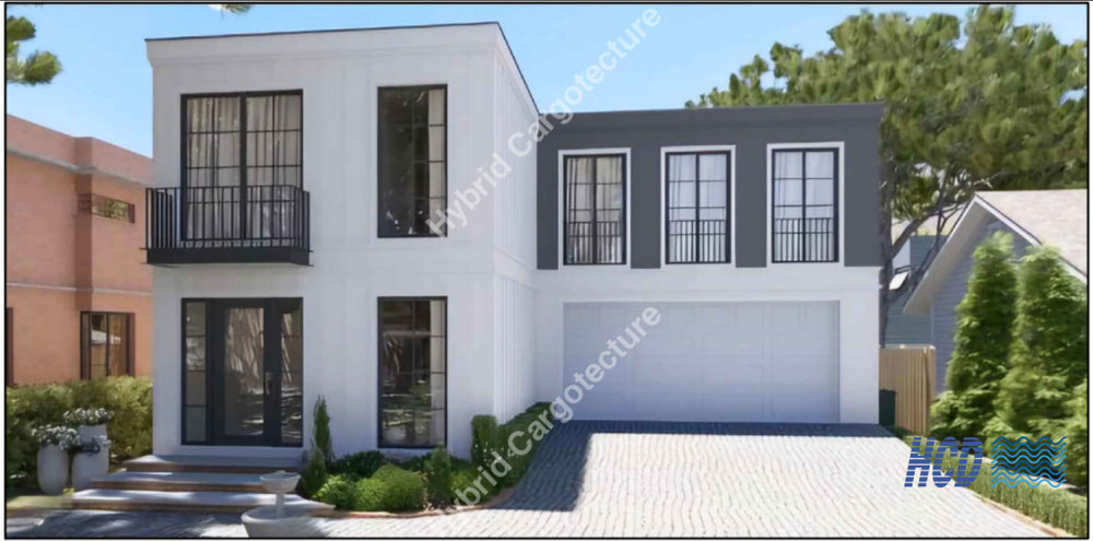 Green Modular Hybrid Cargotecture Home – 2-Storey Modern Container House