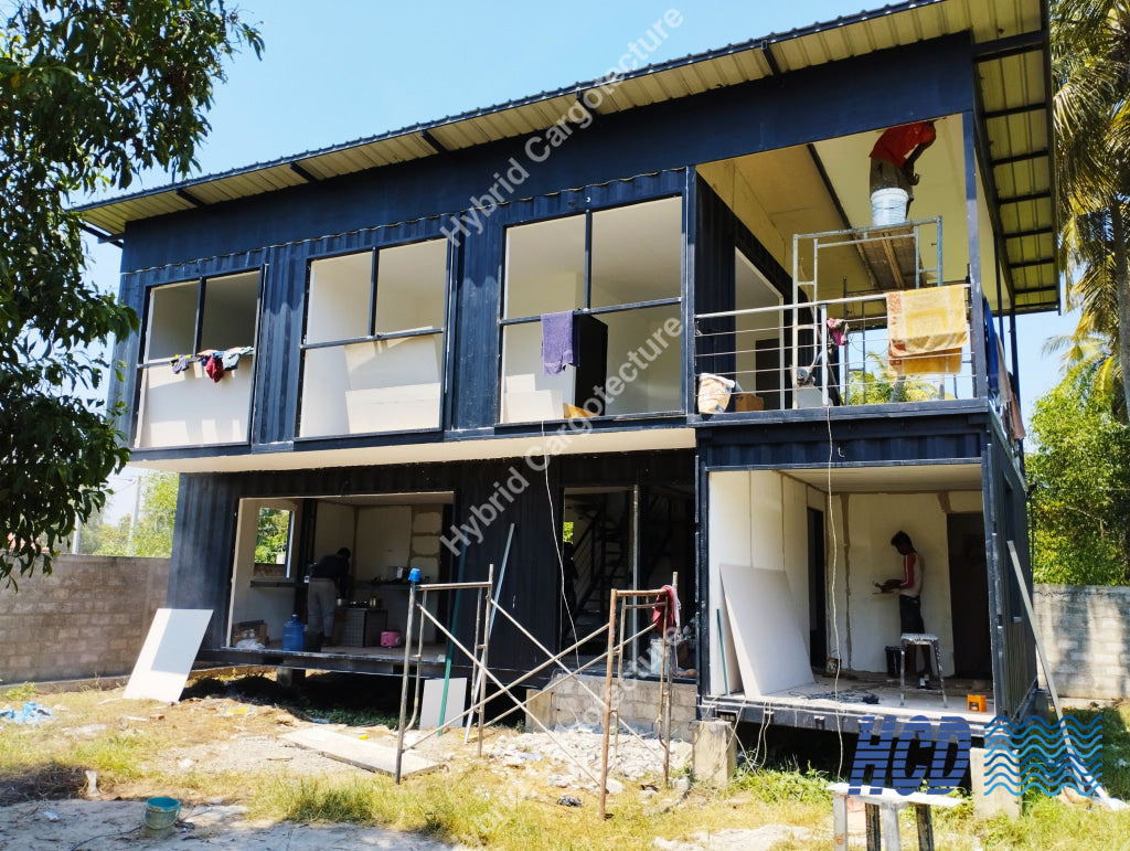 Hybrid Steel Civil And Shipping Container Home In Uswetakeiyawa