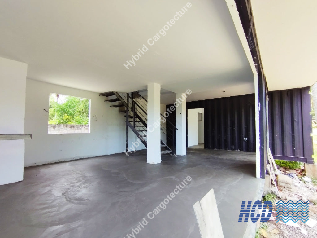Hybrid Steel Civil And Shipping Container Home In Uswetakeiyawa