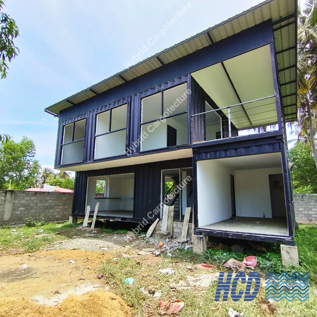 Hybrid Steel Civil And Shipping Container Home In Uswetakeiyawa