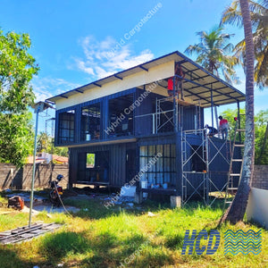 Hybrid Steel Civil And Shipping Container Home In Uswetakeiyawa