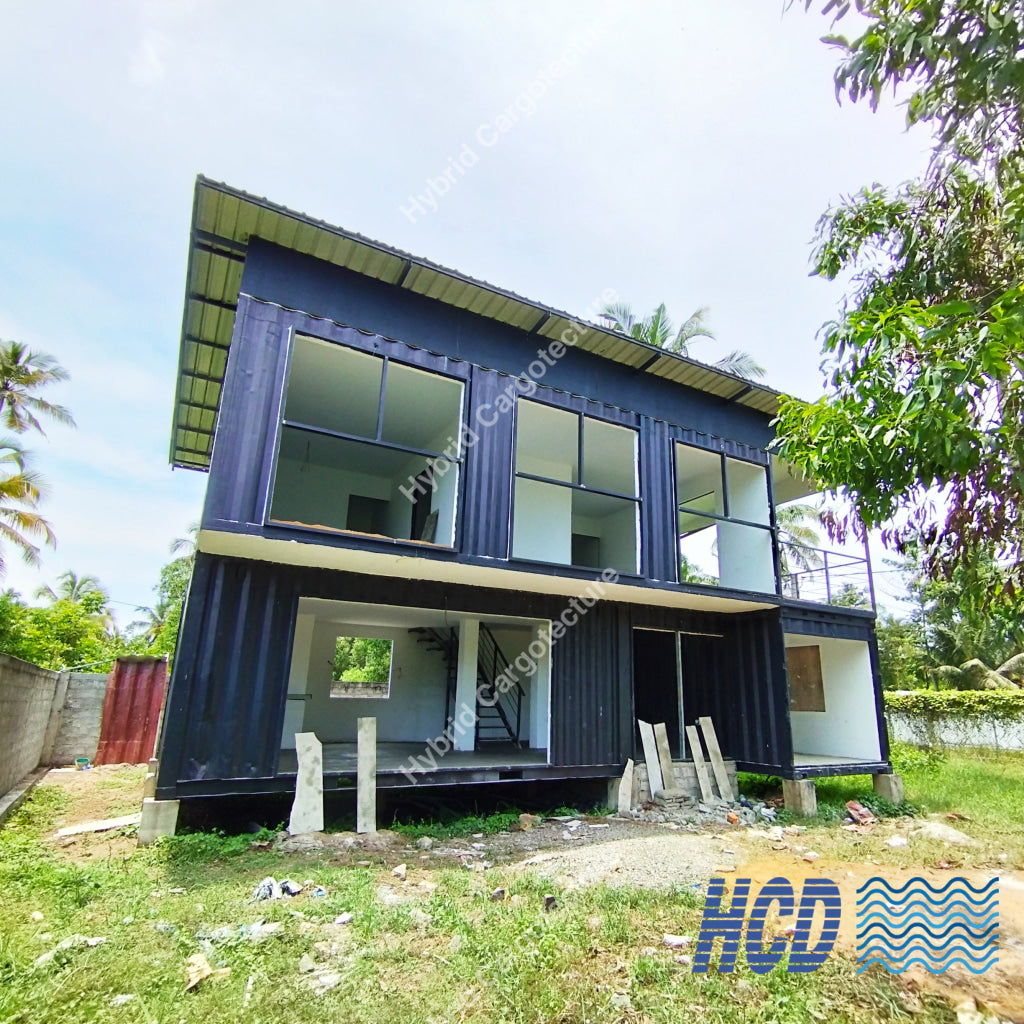 Hybrid Steel Civil And Shipping Container Home In Uswetakeiyawa
