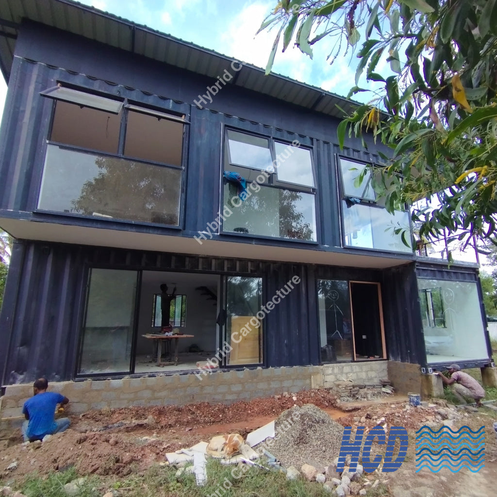 Hybrid Steel Civil And Shipping Container Home In Uswetakeiyawa
