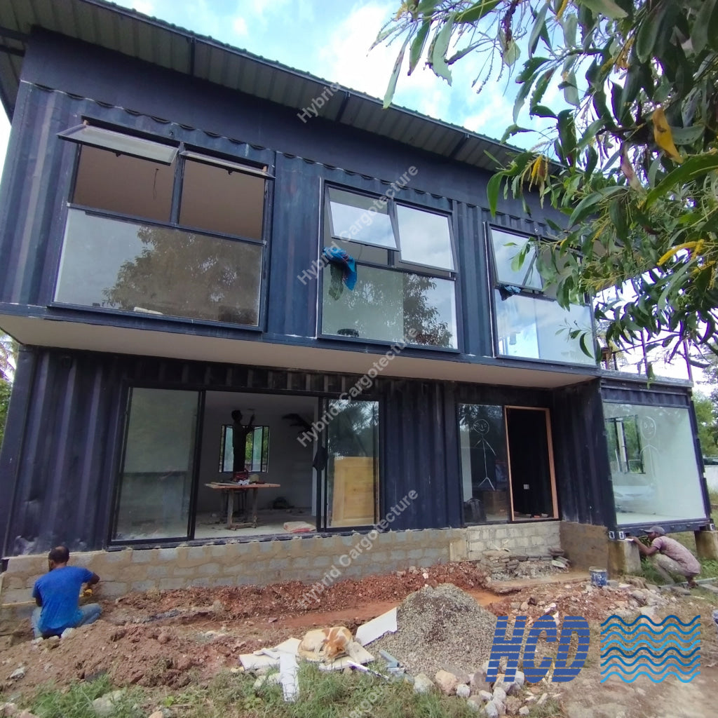 Hybrid Steel Civil And Shipping Container Home In Uswetakeiyawa