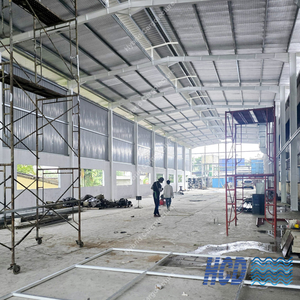 Pre-engineered steel warehouse built for LAUGFS Rubber in Millewa