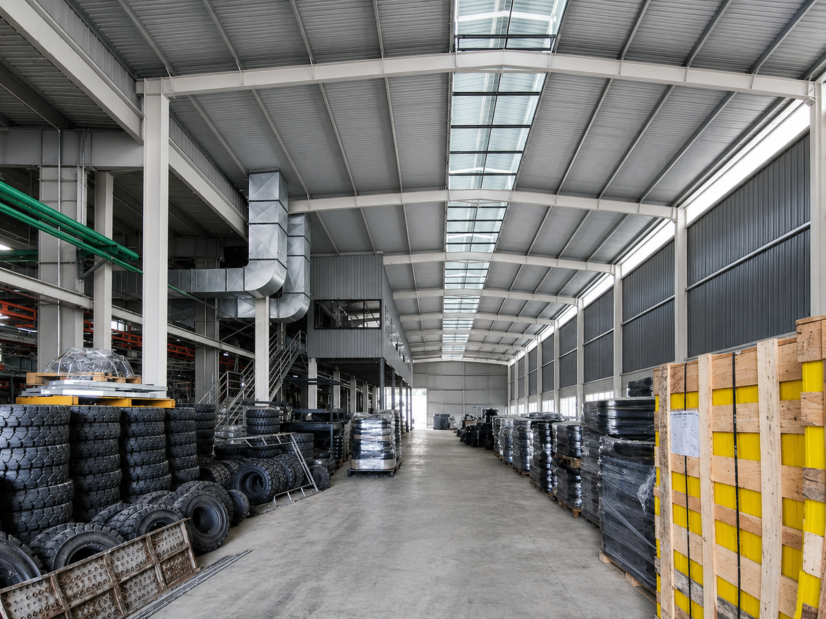 Steel warehouse designed and constructed for LAUGFS Rubber in Millewa, Sri Lanka