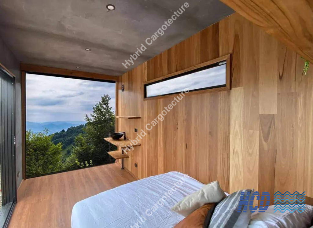 Luxurious 40-Foot High Cube Hybrid Container Home With Large Bay Windows