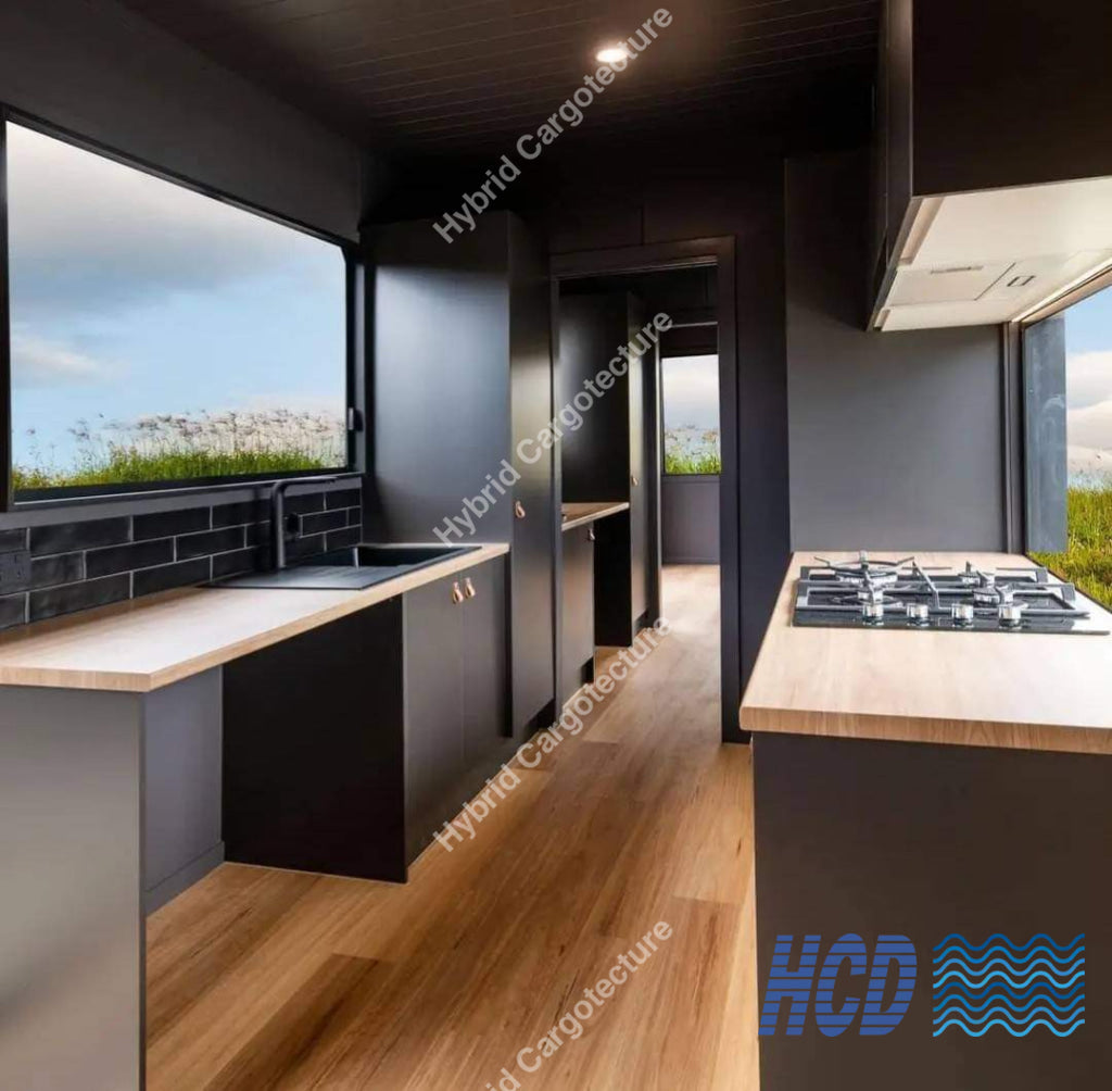 Luxurious 40-Foot High Cube Hybrid Container Home With Large Bay Windows