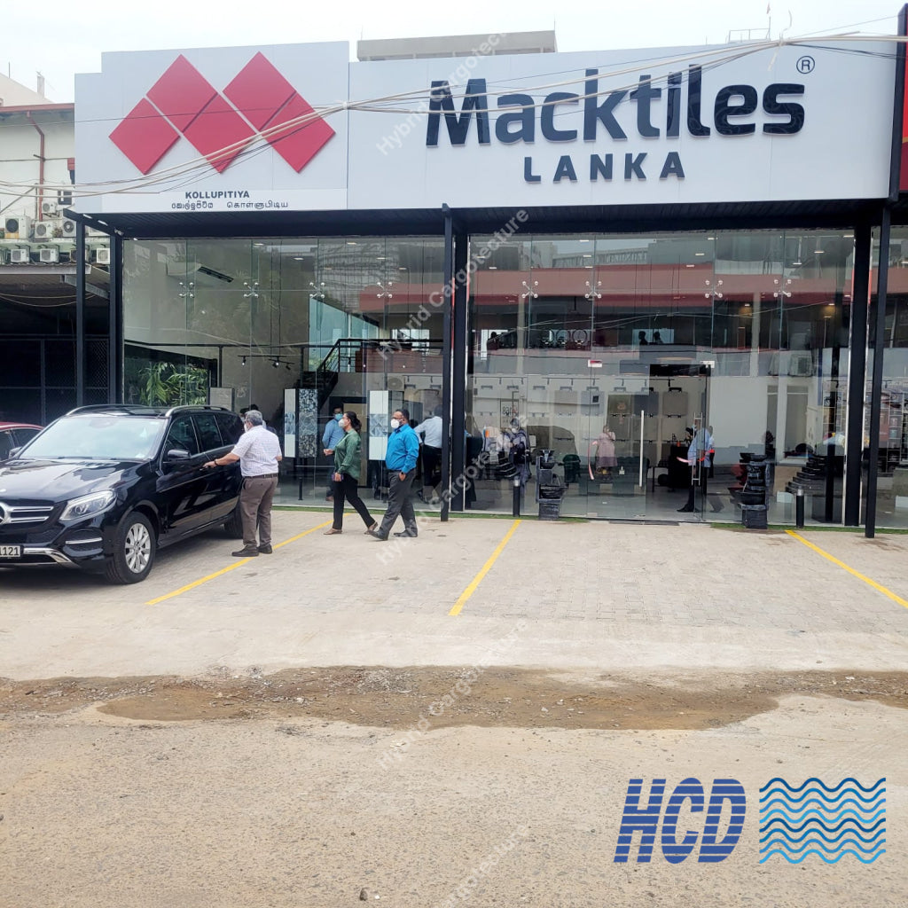 HCD Macktiles steel commercial building with customer-facing frontage under construction