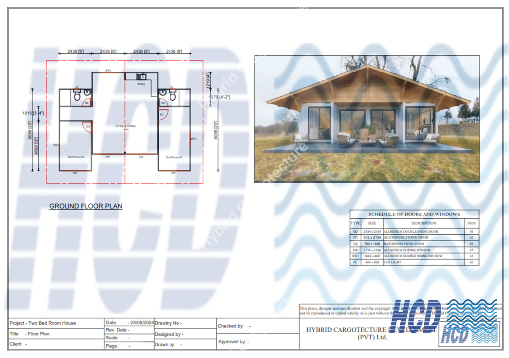 Modern Two-Bedroom Shipping Container House Plan | Stylish 4X20Ft Home Design