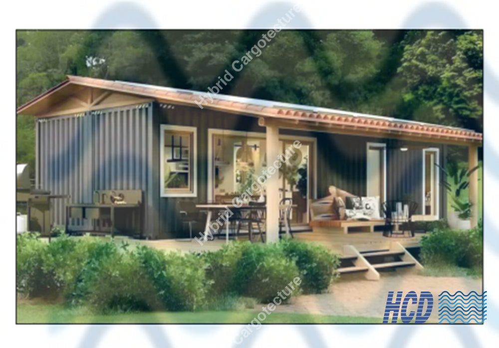 Two-Bedroom Container House With Open Deck | Modern 40Ft Shipping Home Design