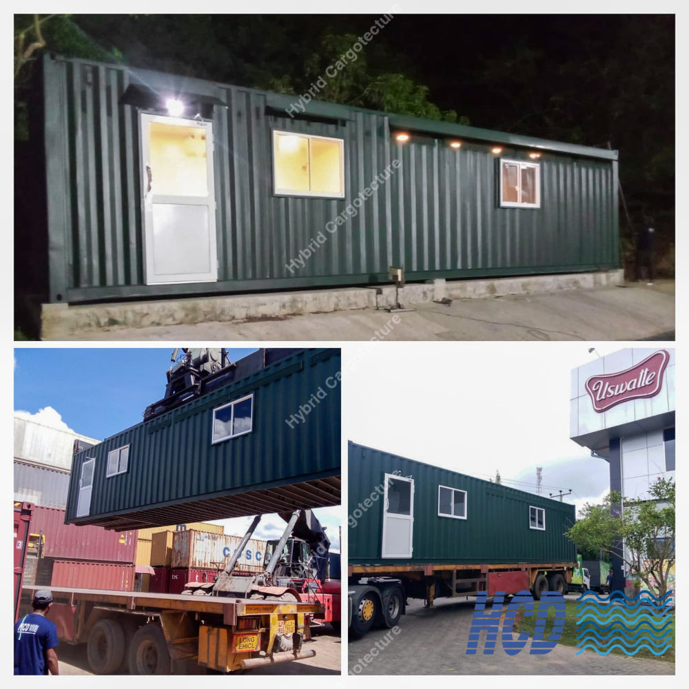 HCD 40ft hybrid office and storage unit for Uswattha Confectionery